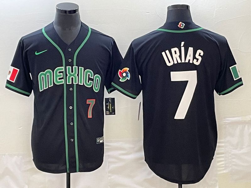 Men 2023 World Cub Mexico #7 Urias Black Nike MLB Jersey28->more jerseys->MLB Jersey